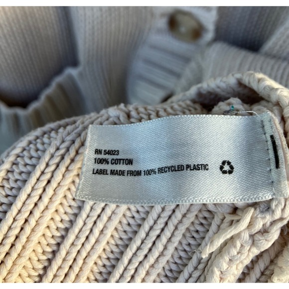 Gap Sweater Womens Size M Beige Long Cardigan V-Neck Cotton Grandpa Layering - Picture 8 of 10